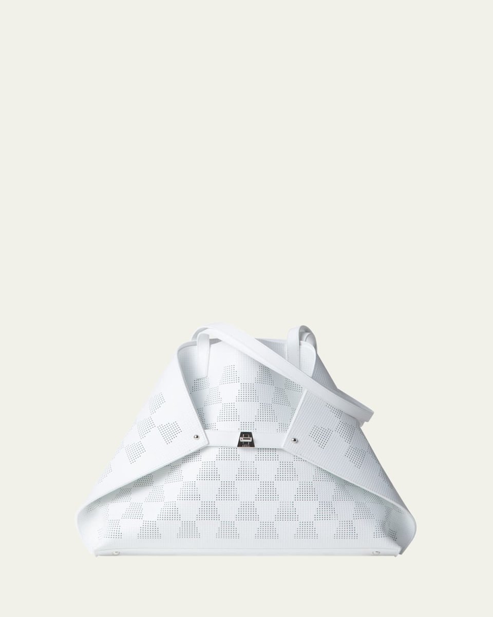 Ai Medium Lasercut Grid Leather Tote Bag